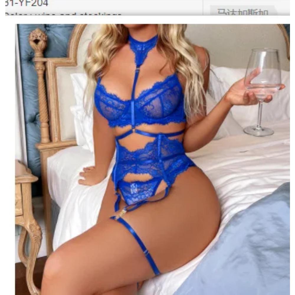 Sexy Lingerie for Women Lace Transparent Bra and Panty Sets Female Fine Hot Erotic Lingerie Set Sexy Deep V Neck Underwear Set