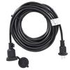Waterproof Power Extension Cord, PSE Certified, Round Plug, for Outdoor Use, Connectable, with Rainproof Outlets and Rainproof Cap (Black, 5M)