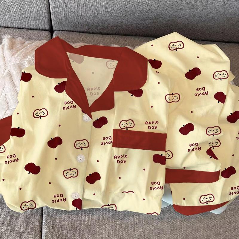 Womens Cute Cat Pajama Set Long Sleeve Fall Winter Casual Loungewear Soft Homewear