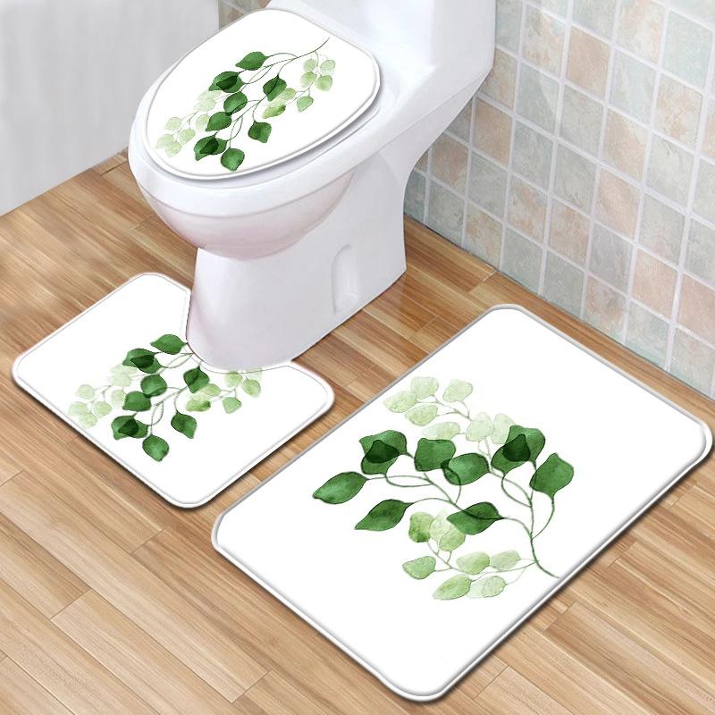 World Scenery Toilet Three-Piece Floor Mat Bathroom 3-Piece Mat Carpet Door Mat Is Now