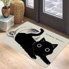 Коврик придверный «Черный кот» Нескользящие коврики для прихожей Приветственные коврики Ковры Моющийся ковер Домашнее украшение Для помещений и улицы