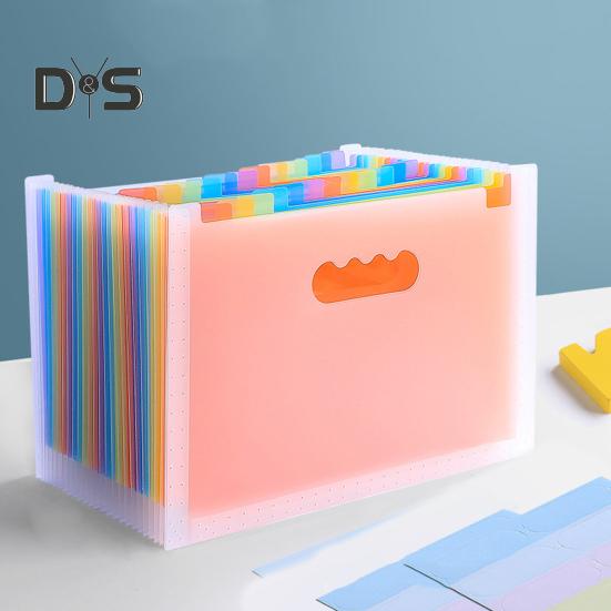 Папка-аккордеон с 25 карманами, водонепроницаемый расширяемый органайзер для документов с цветными этикетками, вертикальный органайзер для хранения документов для домашнего офиса