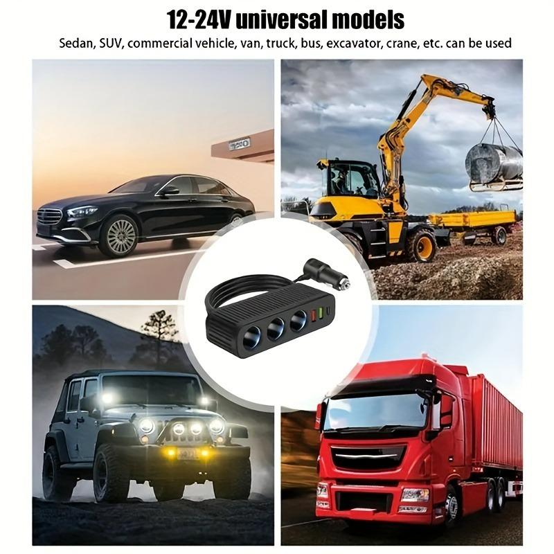 120W Multi‑Port Car Cigarette Lighter Adapter PD Quick Charge Car Power Outlet Fast Charging Socket for IPhone Xiaomi 17 Charger
