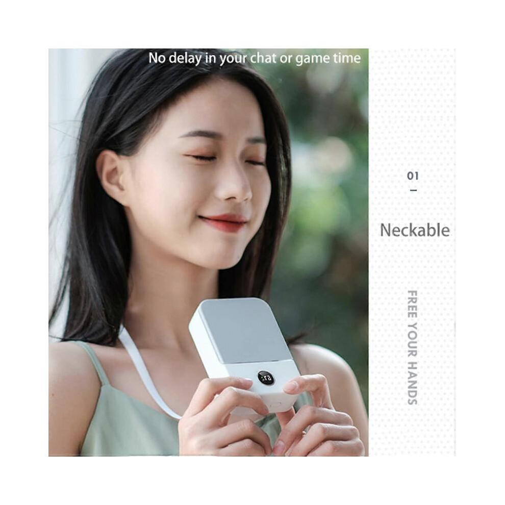 Portable New Mini Neck Fan USB Rechargeable with Power Bank Handheld Fan Desk Adjustable Fan Air Cooler