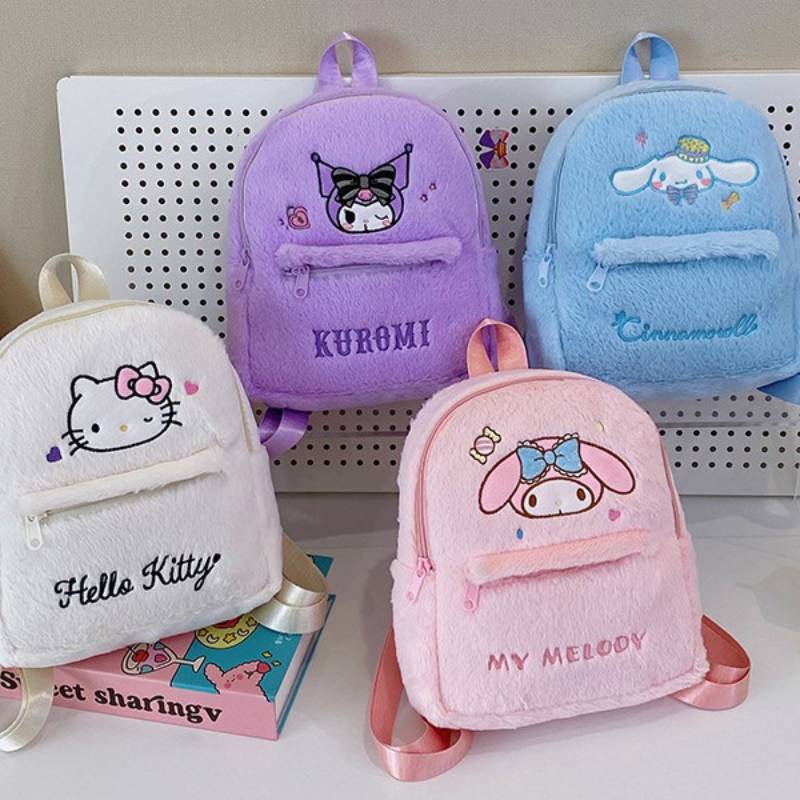 Плюшевый рюкзак My Melody Школьная сумка для девочек Из прочного материала Для повседневного использования