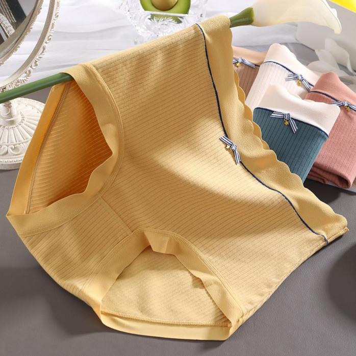 Large Size Lingerie Pure Cotton Plus Size Underwear Women's Briefs High Waisted Seamless Fashionable Triangle Panties Soft