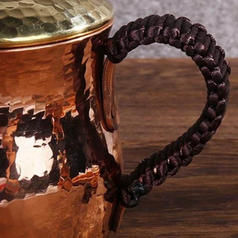 Винтажная Медная Кружка для Кофе Ручной работы Moscow Mule Портативная 500 мл С крышкой Кружка для Чая Термоизоляция Посуда Кружка для Горячей Воды Кухня