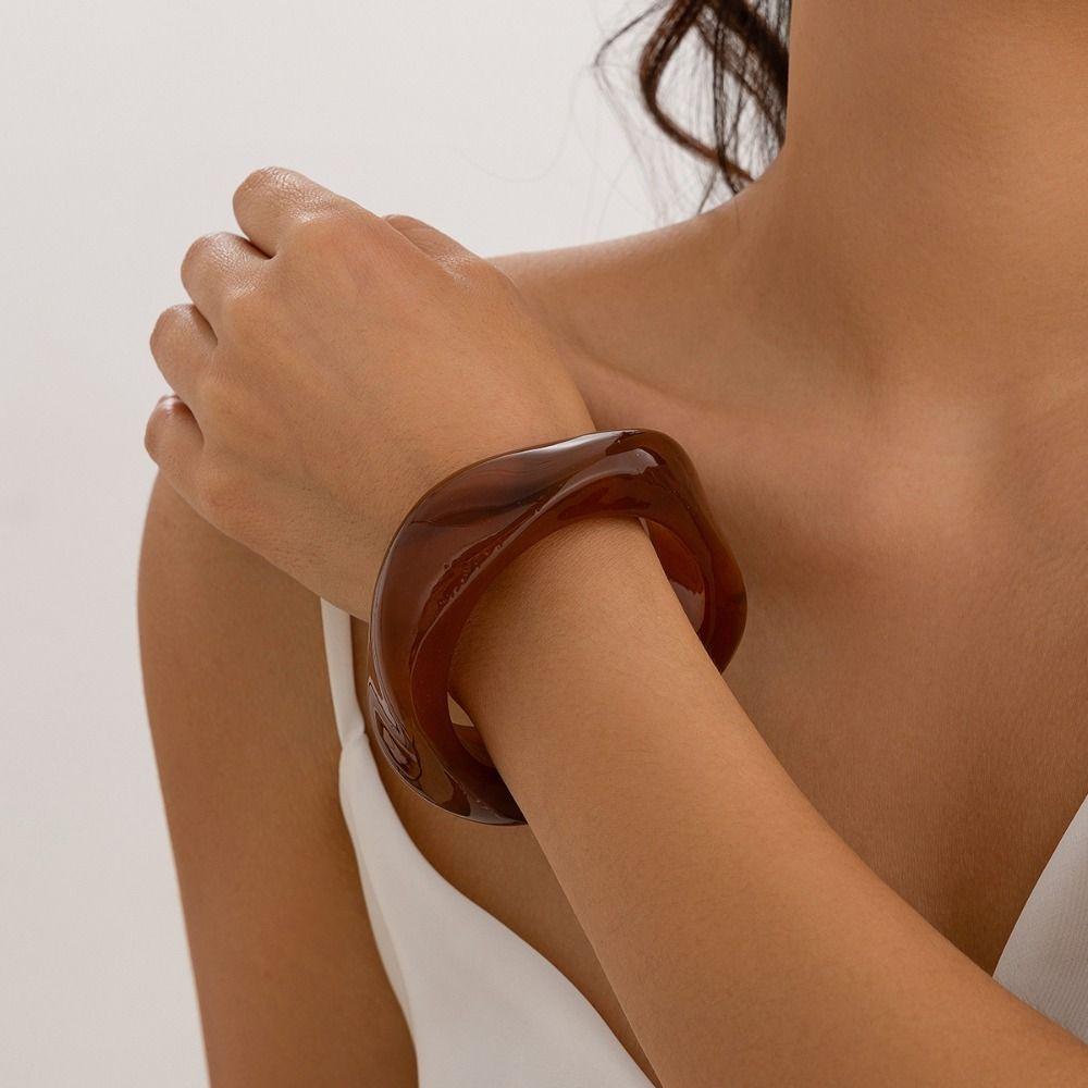 Браслет из акриловой смолы, нерегулярный геометрический браслет с подвесками, парные украшения, подарок для женщин и девочек