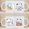 Мокко кошка панда медведь пара керамические кружки для кофе, чая завтрак десерт чашки для молока с водой домашняя посуда для напитков пара сюрприз подарки