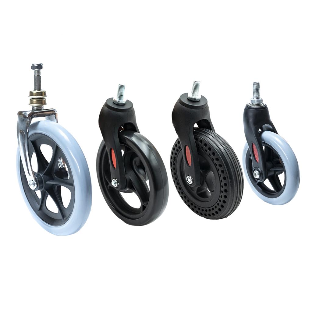 Детали для замены колес инвалидных колясок Колесо инвалидной коляски с передней вилкой Твердые сменные колеса для инвалидных колясок Ходунки