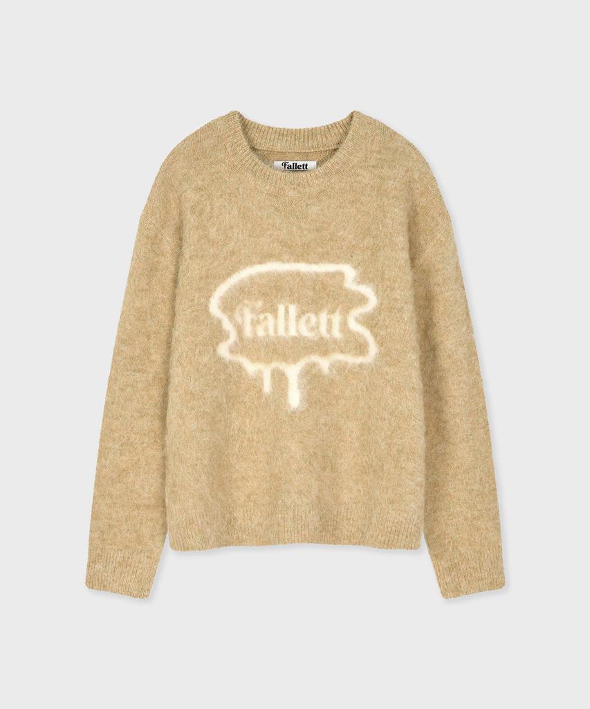 FALLETT Brush Logo Boucle Knit Yellow