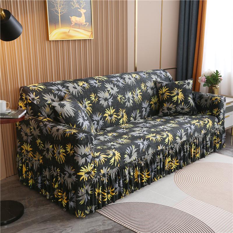 Стиль юбки, простой и современный универсальная юбка Four Seasons, чехол для дивана, эластичный универсальный нескользящий чехол для дивана