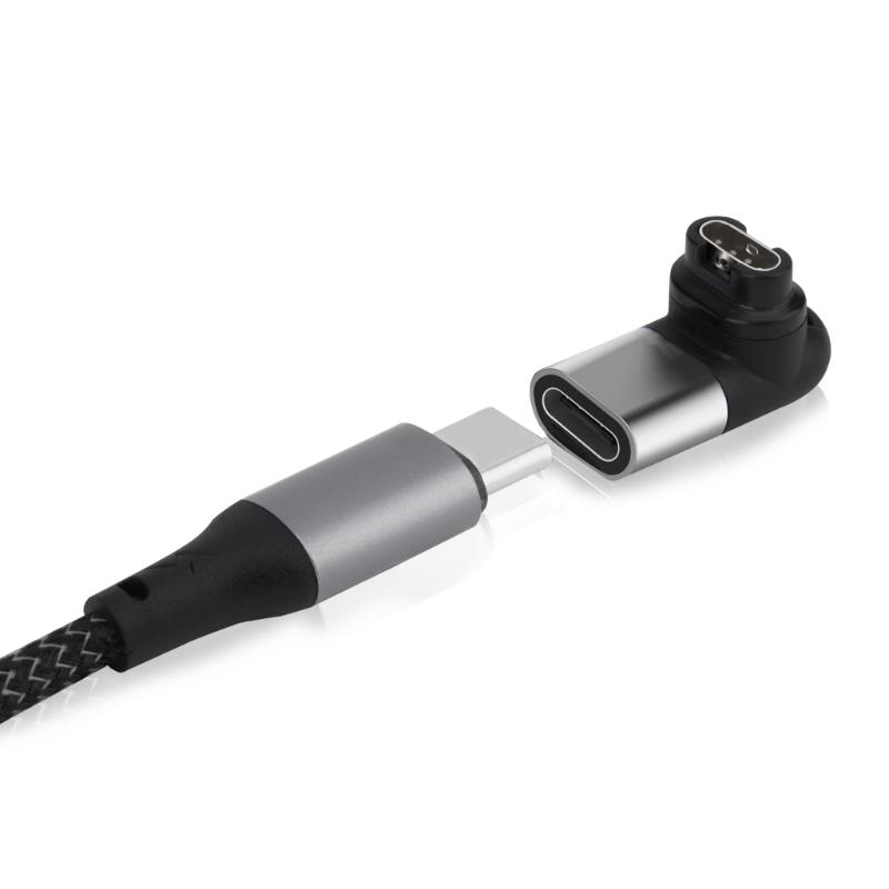 Watch Charger Adapter USB Type C To 4pin Connector for Fenix 5/5S/6/6S/6X 90 Degree Right Angle Charging Converter