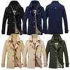 Fashion Men Trench Coats Autumn Windbreaker Single Breasted Buttons Front Vintage Jacket Casual