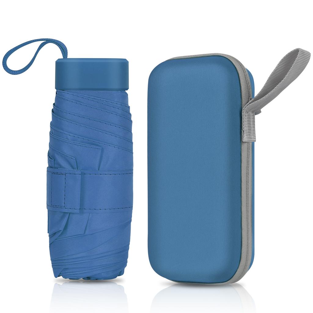 Mini Capsule Umbrella 6 Folding Windproof UV Protection Travel Folding Umbrella Small and Portable Solid Color Pocket Sunshade