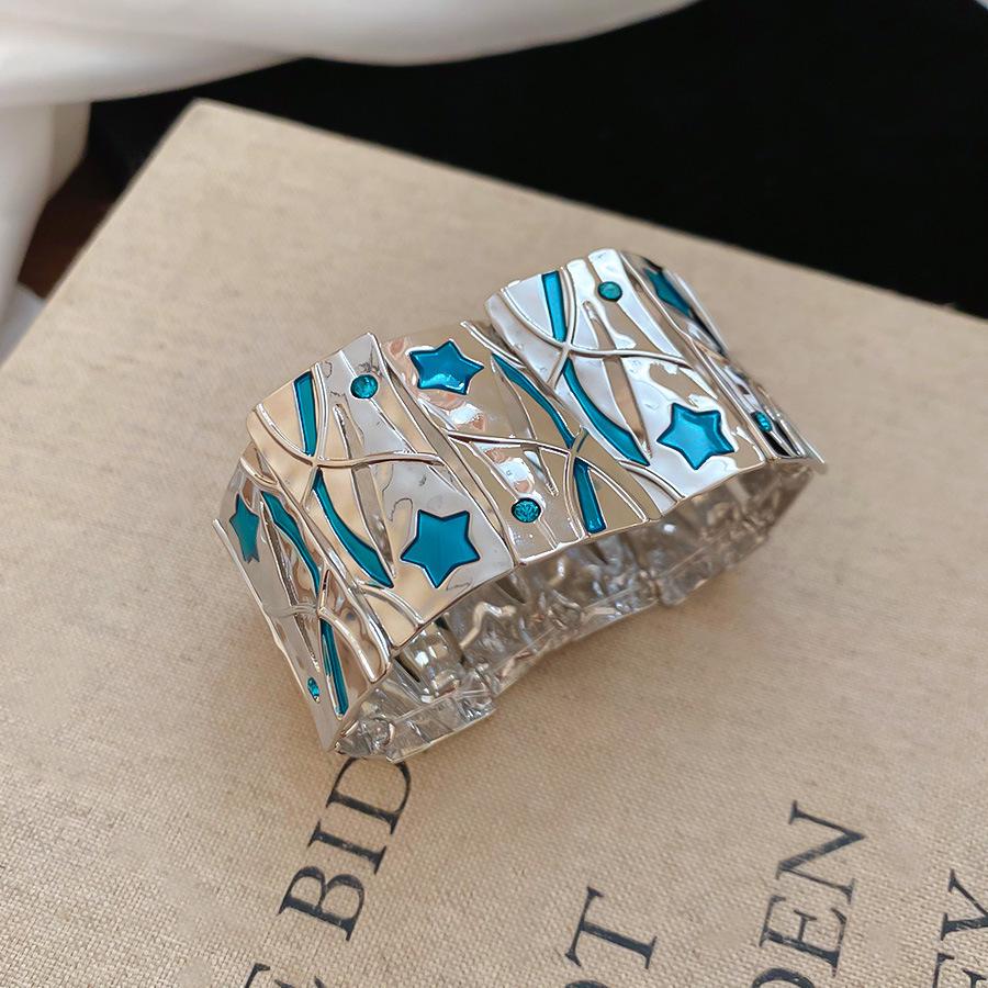 European and American Fashion High-End Marbled Acrylic Bangle Bracelet - Women's Versatile Hand Jewelry