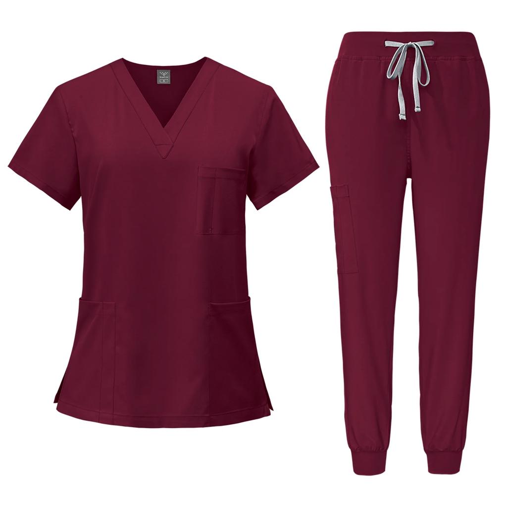 Комплект из топа и брюк-карго из крутой эластичной ткани SCRUBS, женские дышащие халаты, униформа для лаборатории