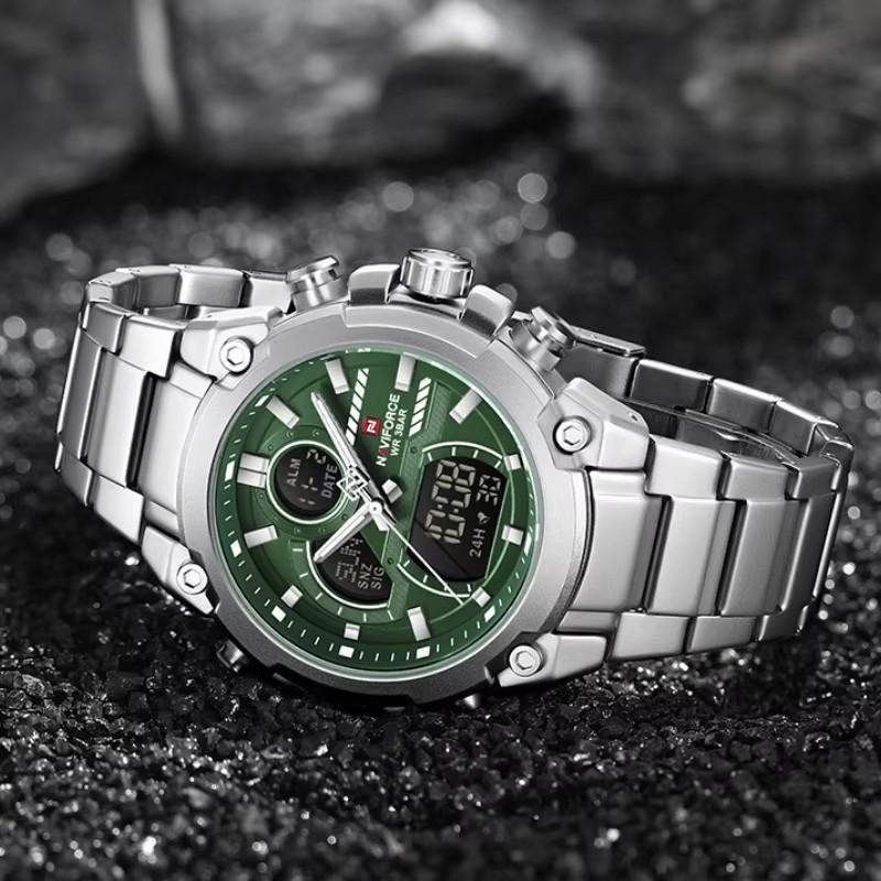NAVIFORCE Оригинальные Новые Мужские Часы NF 9278 Водонепроницаемые Цифровые Модные Ночная Подсветка Мужские Часы Классические Бизнес Часы