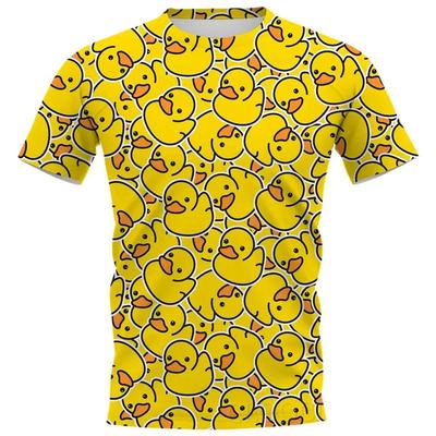 Футболка с рисунком «Маленькая желтая утка» и 3D принтом, модные повседневные мужские и женские футболки с круглым вырезом и коротким рукавом, крутая уличная одежда, топы большого размера