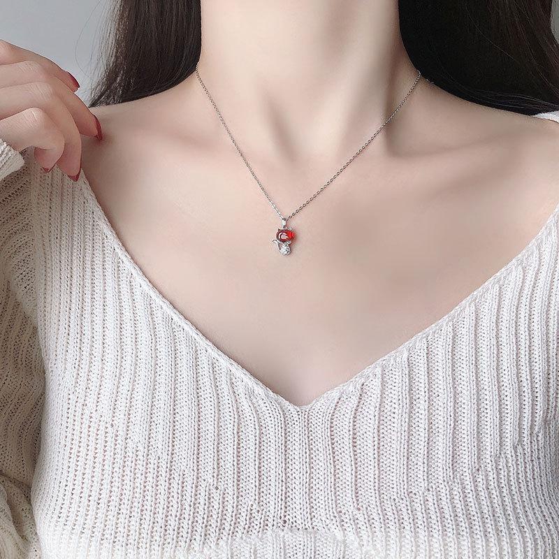 Ожерелье с бриллиантами Red Cat для женщин, универсальное, легкое, роскошное, модное, с цепочкой на ключицу, подходящее, модное