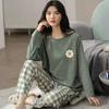 Women Printing Long Sleeve Top Loose Soft and Comfy Pants Sleeping Suits Pajama Set Sleepwear