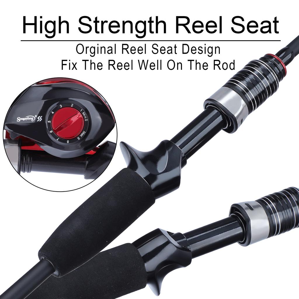 SOUGAYILANG Спиннинговая удочка 1,8 м, сверхлегкая удочка из углеродного волокна, 3 секции, ручка из ЭВА, удочка