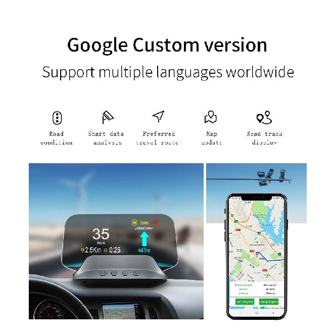 C3 Навигационное зеркало HUD Автомобильный проектор на лобовое стекло с OBD2 HD GPS-навигацией Bluetooth Сигнализация