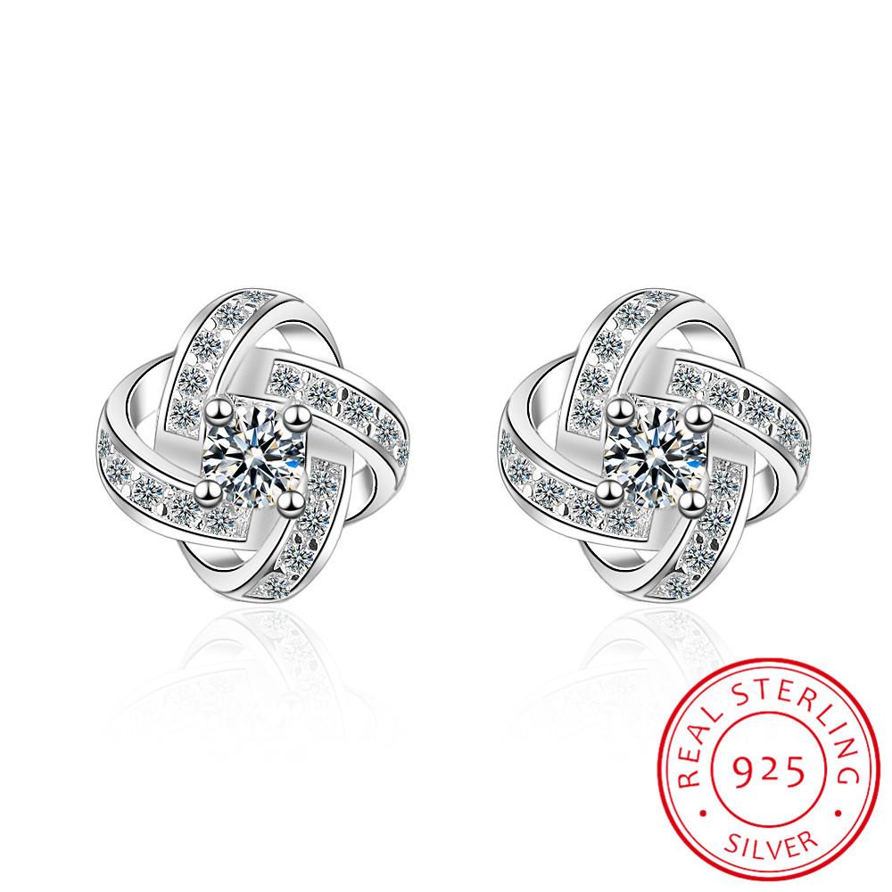 Серьги из стерлингового серебра 925 пробы для женщин Sterling-silver-jewelry Серьги-кольца «Вечное сердце» с цирконием