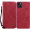 For iPhone 15 Case Lines Pattern Wallet Leather Phone Cover with Strap