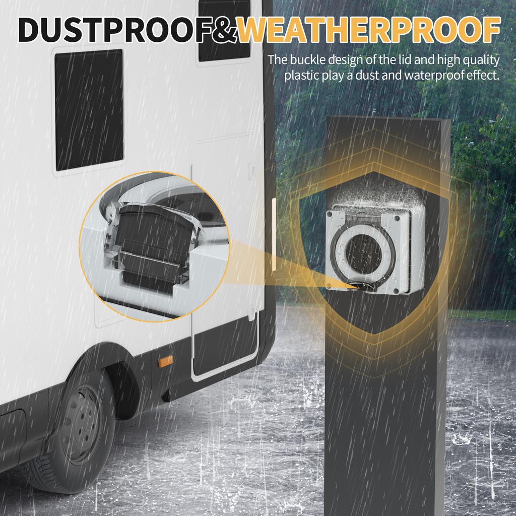 DaierTek 50 Ампер Коробка для розетки для дома на колесах 125/250В NEMA 14-50R Розетка для дома на колесах Погодозащитная Панель электрической розетки для дома на колесах, кемпера, прицепа