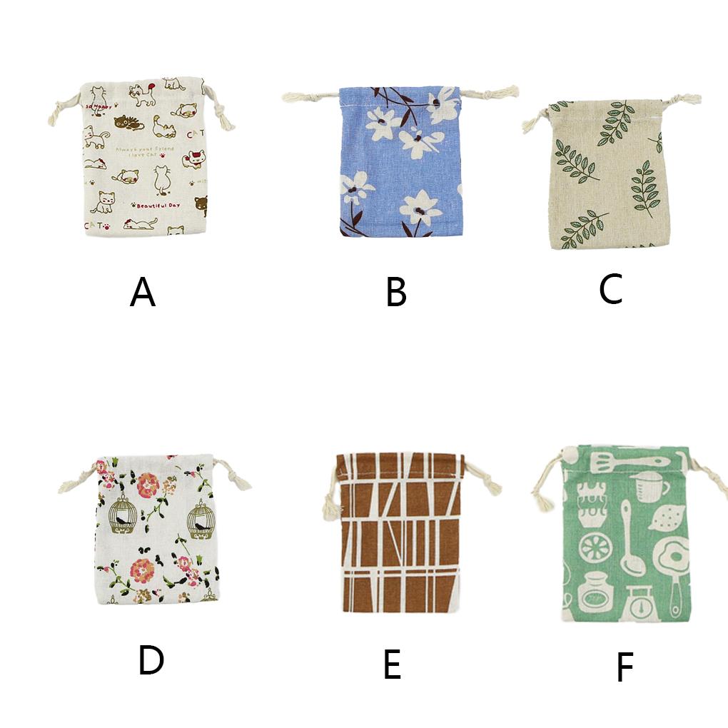 Сумка на шнурке, многоразовая, из хлопка и льна, для конфет, закусок, держатель для украшений, настольный органайзер для печенья, защитник для подарков