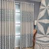 Jacquard Leaf Designer Gray Polyester Fiber Window Screen Floor Window Screen Curtain for Kitchen Bedroom Home Decor