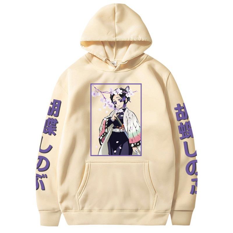 Худи из флиса Бабочка Шинобу большого размера для пары с капюшоном