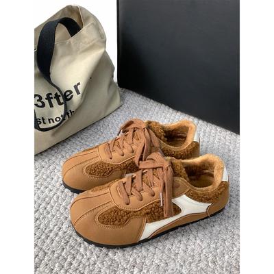 Зимние новые бархатные повседневные туфли женские теплые две хлопковые женские туфли 3136