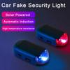 2Pcs LED Solar Powered Fake Security Light Simulated  Car Led Warning Light Wireless Strobe Signal Alarm Anti-Theft Caution Lamp