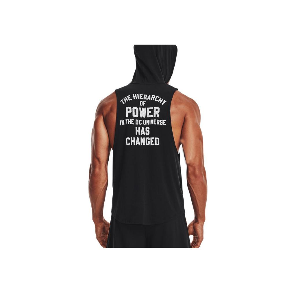 Under Armour Жилет Project Black Adam Project Rock с однотонным принтом и надписью, с капюшоном, на шнурке, спортивный, повседневный, без рукавов, мужской 1377748-001