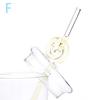 Creative Heat-Resistant Transparent Glass Straw Milk Tea Juice Reusable Glass Twist Straws Bending Long Stem Sip Straw