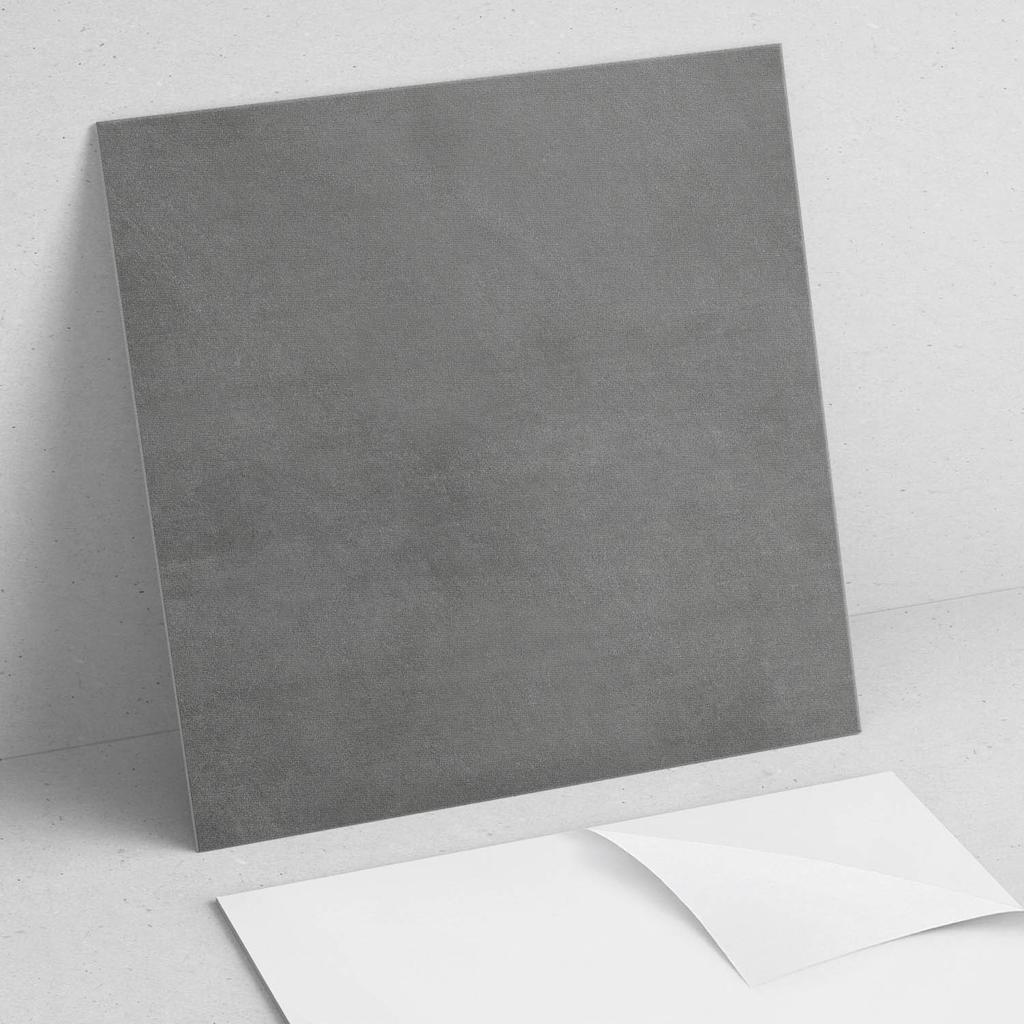 Set of Vinyl Tiles with Print, Raw Concrete Texture, 9x30x30 cm
