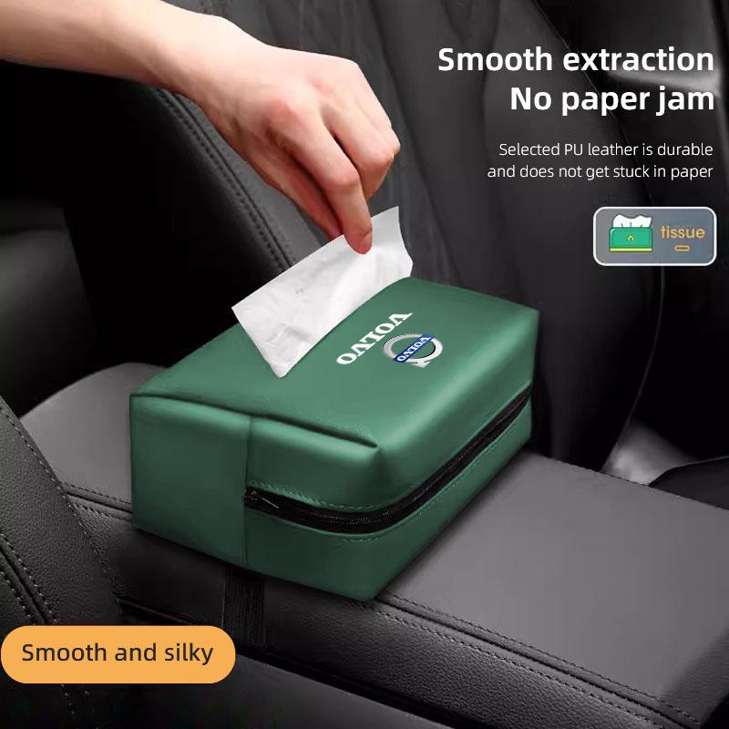 Car Tissue Organizer Bag Paper Towel Storage Box Accessories For Volvo XC90 V90 V60 XC60 V40 S80 S60 S90 C40 XC40 V70 XC70 C30 C