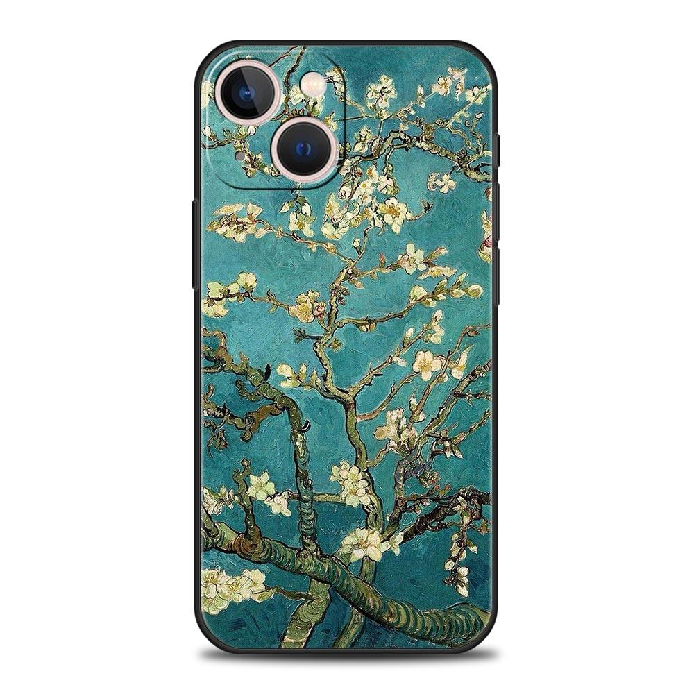 Claude Monet Garden Paint Art Phone Case For iPhone 17 16 15 Pro Max 11 12 13 14 7 8 Plus SE 2020 X XR XS Cover Soft Black