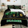 Пододеяльник с принтом трактора и индивидуальным именем, 3 предмета, наволочки, постельное белье, детский, взрослый, удобный постельный комплект, полуторный, кинг, комплект постельного белья