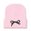 2025 autumn and winter new knitted hat children's trend versatile cold hat Korean version outdoor bow wool hat