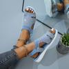 Fashion Summer Women's Shoes Flying Woven Hot Diamond Breathable Solid Color Diamond Beach Light Large Size Sandals