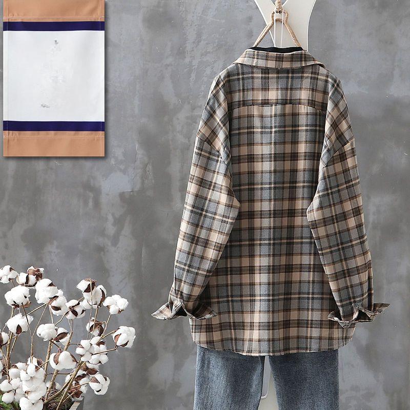 Модная клетчатая рубашка для женщин, свободная и стильная, стройнящая, с винтажным гонконгским колоритом, идеально подходит для весны/осени