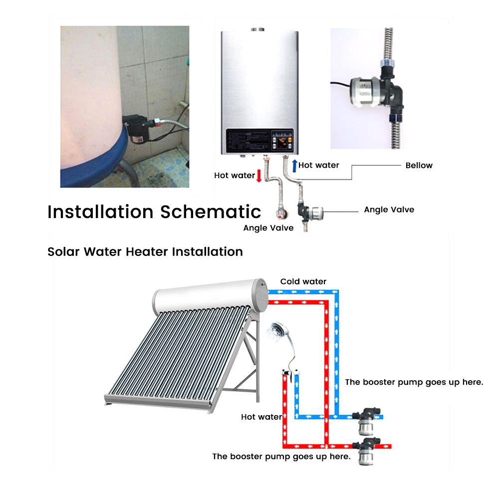 DC 12V 24V Brushless Solar Motor Water Pump Water Heater Shower Floor Heating Booster Pump Micro Submersible Circulation Pump