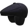 Men's Autumn & Winter Leather Beret - Warm Middle-Aged & Elderly Outdoor Fashion Cap