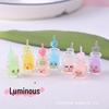 DIY Luminous Expression Bottle Pendant with Love Straw - Beverage Cup Keychain and Mobile Phone Charm with Hanging Hole