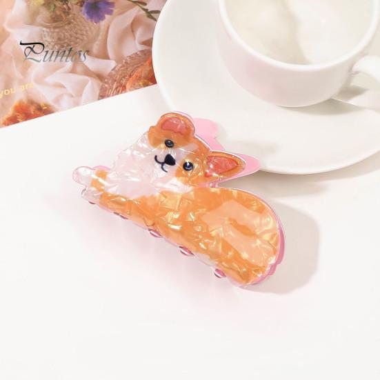 Акриловая заколка для волос в форме мультяшного животного, пружинный дизайн, нескользящая, сильная ручка, заколка для волос в виде акулы, аксессуар для волос