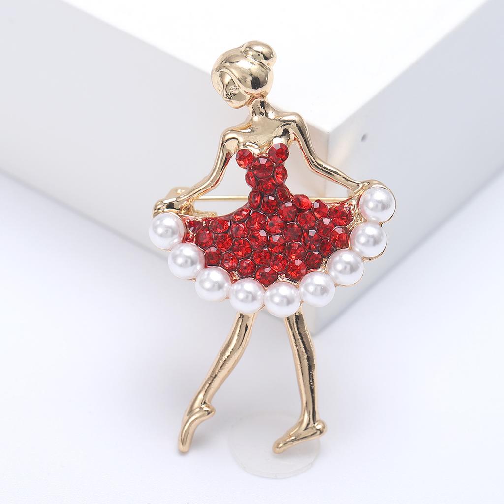 Модная брошь-булавка для девочек из сплава, танцовщица, стразы, цельные аксессуары для волос