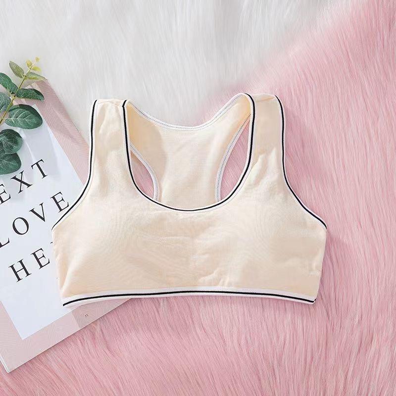 8-14 лет тренировочный бюстгальтер для девочек тонкий ремешок спортивное нижнее белье для подростков полового созревания хлопковый детский бюстгальтер